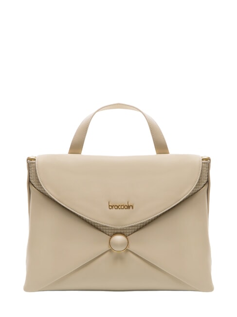 BRACCIALINI NAOMI Borsa a cartelletta in pelle beige - Borse Donna
