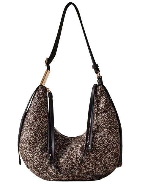 BORBONESE FOLD  Borsa morbida a tracolla OP/NATURALE/NERO - Borse Donna