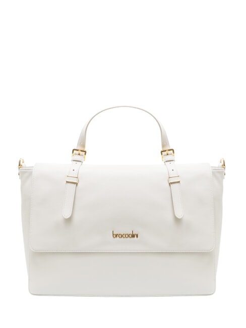 BRACCIALINI GRETA Borsa cartelletta in pelle con tracolla bianco - Borse Donna