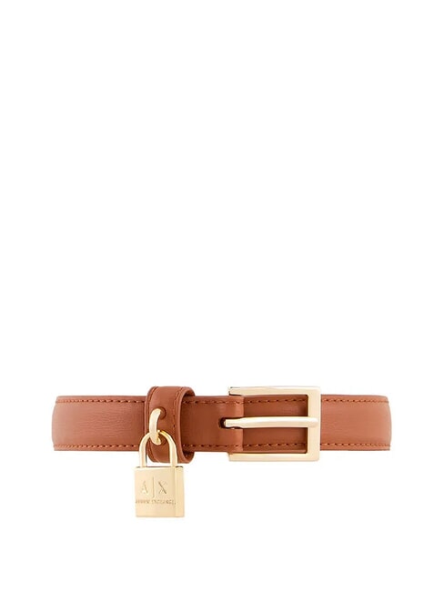 ARMANI EXCHANGE LOCK Cintura con charm  whisky - Cinture