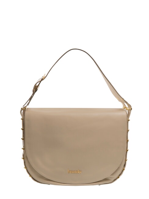 BRACCIALINI NORA Borsa a spalla in pelle beige - Borse Donna