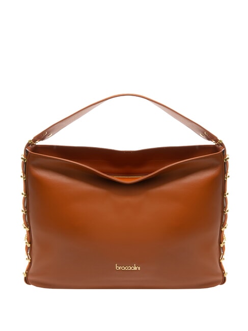 BRACCIALINI NORA Borsa hobo in pelle marrone - Borse Donna