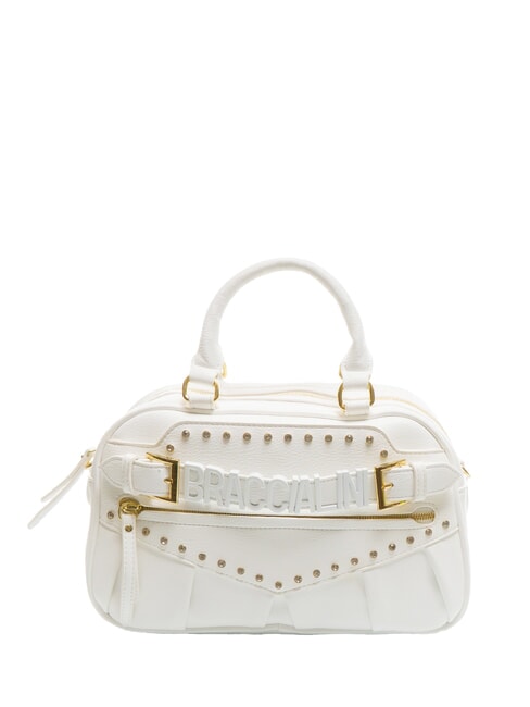 BRACCIALINI GISELLE Borsa bauletto logo metallico bianco - Borse Donna