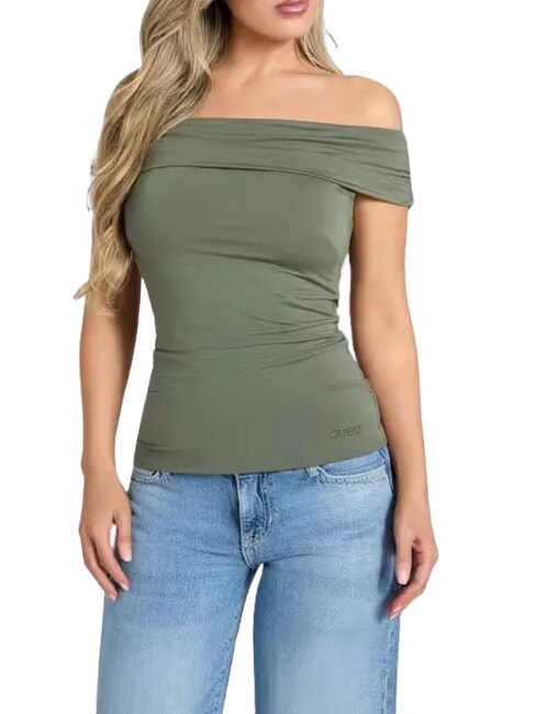 GUESS CHARLOTTE  Maglietta green plant - T-shirt e Top Donna