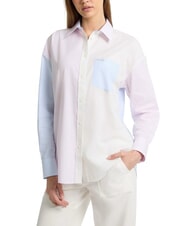 GUESS JEANS LS OVERSIVE POCKETS Camicia ampia a righe striped multi color - Camicie Donna - 1