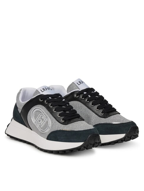 LIUJO LOLO 17 Sneakers glitterate lurex off black - Scarpe Donna