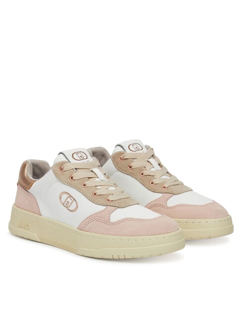 LIUJO ME 03 Snakers in pelle e suede nude/whi/pea - Scarpe Donna