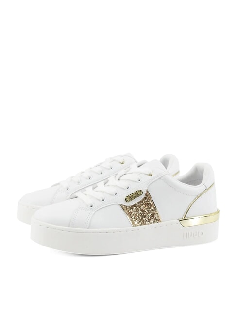 LIUJO SILVIA 906 Sneakers con banda glitterata glitter white/gold - Scarpe Donna