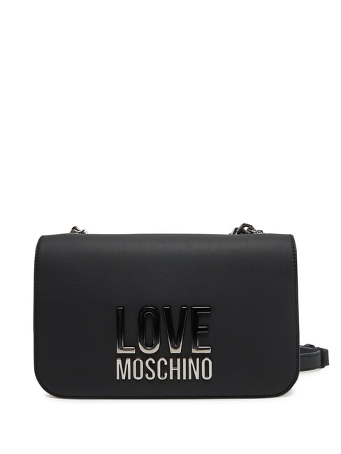 LOVE MOSCHINO LETTERING BICOLOR Borsa a tracolla Nero/nero - Borse Donna