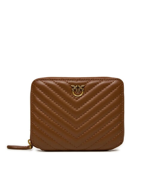 PINKO TAYLOR Quilted Portafoglio Zip Around cuoio-antique gold - Portafogli Donna
