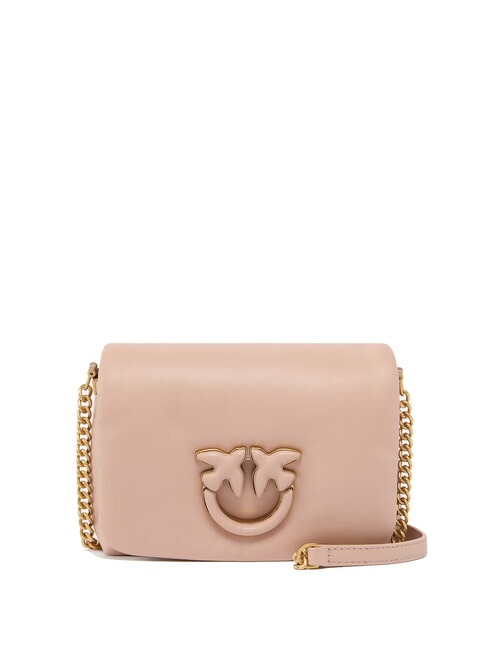 PINKO LOVE CLICK PUFF Borsa mini in pelle a tracolla cipria-block color - Borse Donna