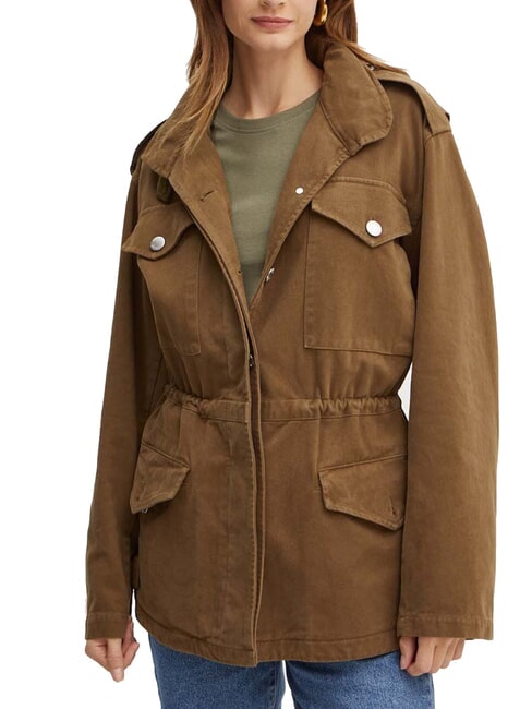 PINKO DIATONIA Giacca denim con coulisse verde oliva scuro - Giacche Donna