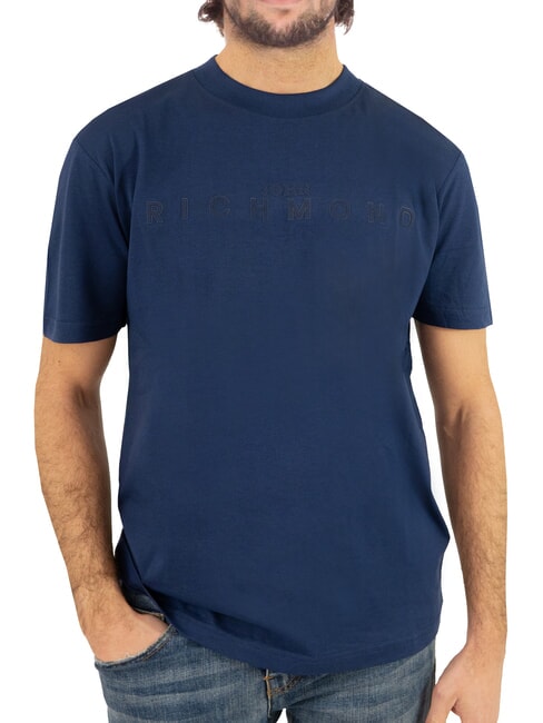 JOHN RICHMOND SOULOKU T-shirt con logo in rilievo blue medieval - T-shirt Uomo