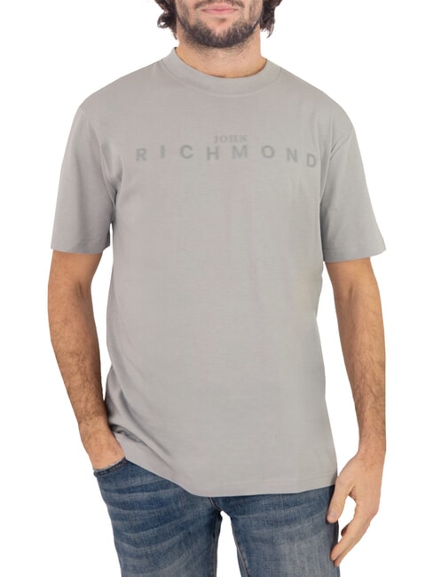 JOHN RICHMOND SOULOKU T-shirt con logo in rilievo grey medium - T-shirt Uomo