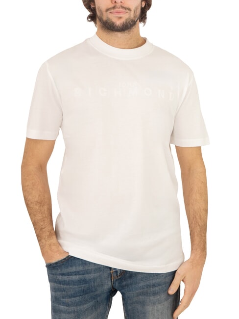 JOHN RICHMOND SOULOKU T-shirt con logo in rilievo white - T-shirt Uomo