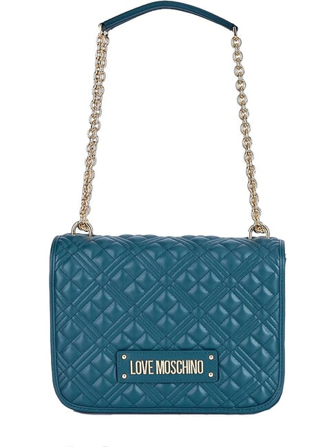 LOVE MOSCHINO QUILTED GOLD CHAIN Borsa a spalla / a tracolla smeraldo - Borse Donna