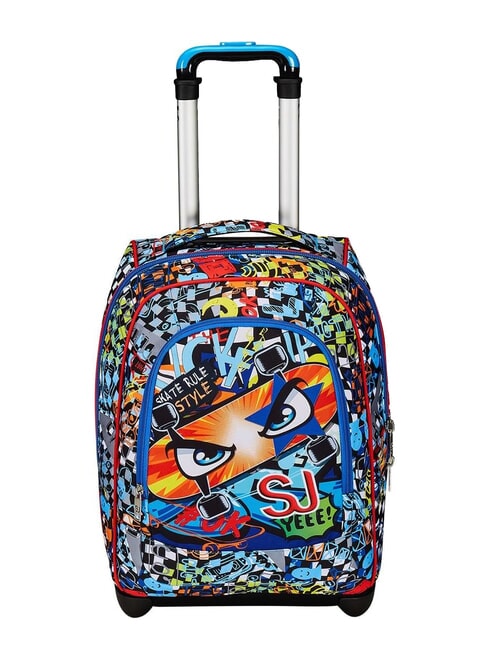 SJGANG FACCE DA SJ! BIG Zaino trolley 2 ruote turchese fluo - Zaini con carrello