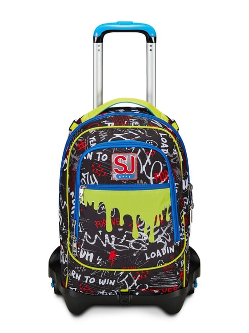 SJGANG GANG BORN TO FUN BOY  Zaino trolley sganciabile, 3 ruote Nero - Zaini con carrello