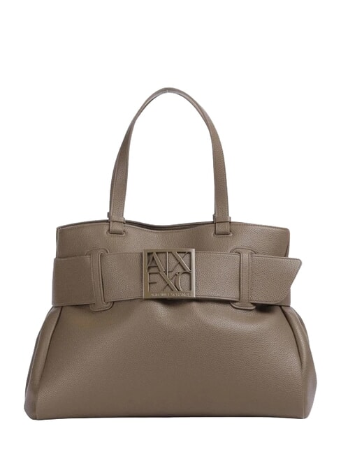 ARMANI EXCHANGE SUSIE SOFT Borsa a spalla con fibbia logata dark taupe - Borse Donna