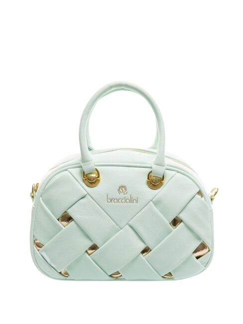 BRACCIALINI ICONS Borsa bauletto intrecciata celeste - Borse Donna