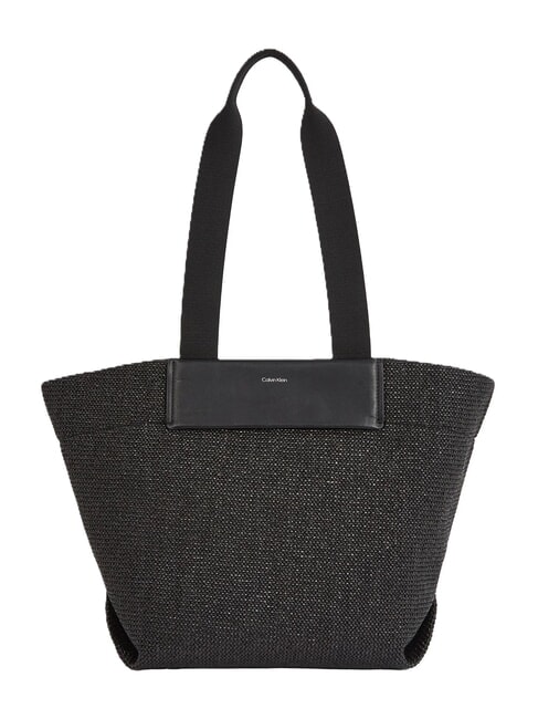 CALVIN KLEIN CK RAFFIA Shopper a spalla ck black - Borse Donna