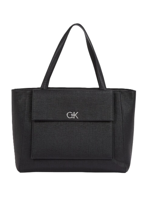 CALVIN KLEIN CK MEDIUM Shopper a spalla ck black - Borse Donna