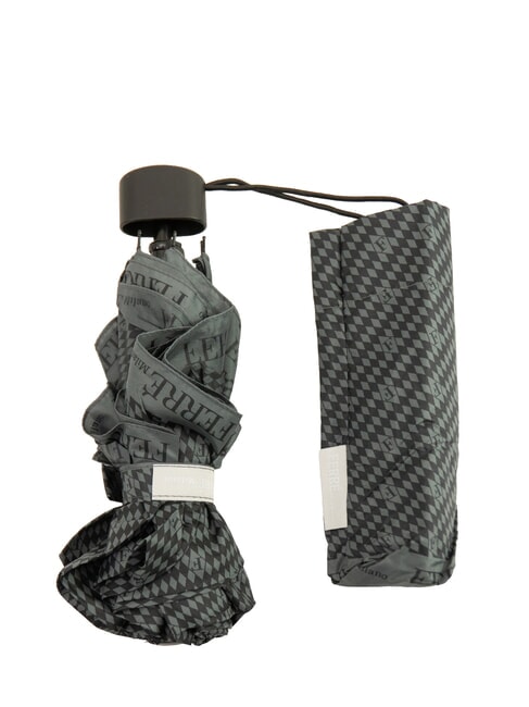 FERRÈ MINI Ombrello manuale antivento cravatta grigio 03 - Ombrelli