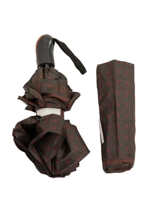 FERRÈ MINI Ombrello pieghevole antivento cravatta marrone 03 - Ombrelli