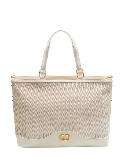 GAUDÌ DELIA Borsa shopping intrecciata white - Borse Donna