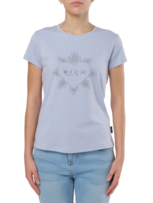 JOHN RICHMOND BAHRENS T-shirt stretch con stampa cuore eventide - T-shirt e Top Donna