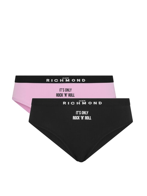 JOHN RICHMOND HUITEMA 2 slip rock'n roll black/pink - Slip Donna