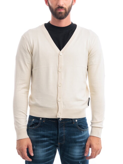 RICHMOND X LICONE Cardigan a V con bottoni bone white - Maglie Uomo