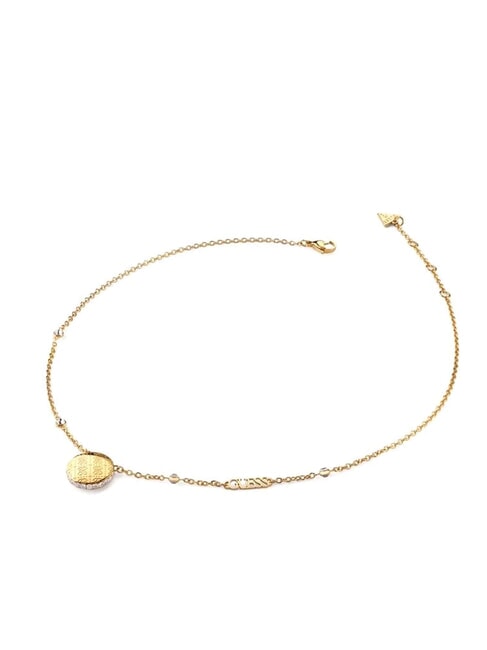 GUESS 4G RISING Collana con moneta logata yellow gold - Collane