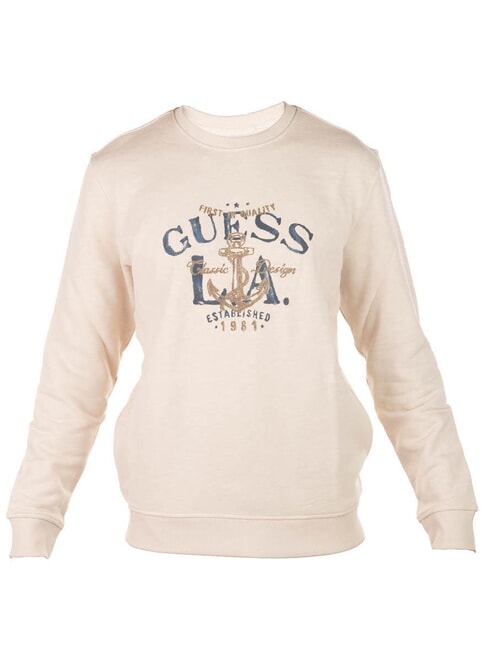 GUESS ANCHOR Felpa in cotone quicksand - Felpe Uomo