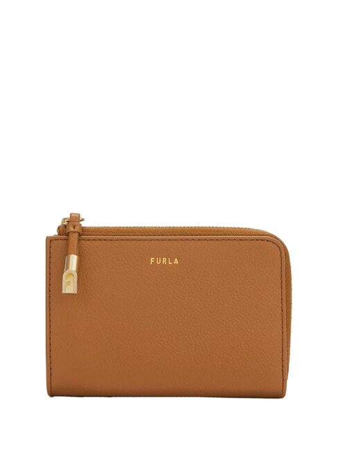 FURLA GOCCIA Portacarte in pelle con zip brandy - Portafogli Donna