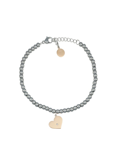AMEN ACCIAIO Bracciale con cuore e cristallo acciaio/rose - Bracciali Donna