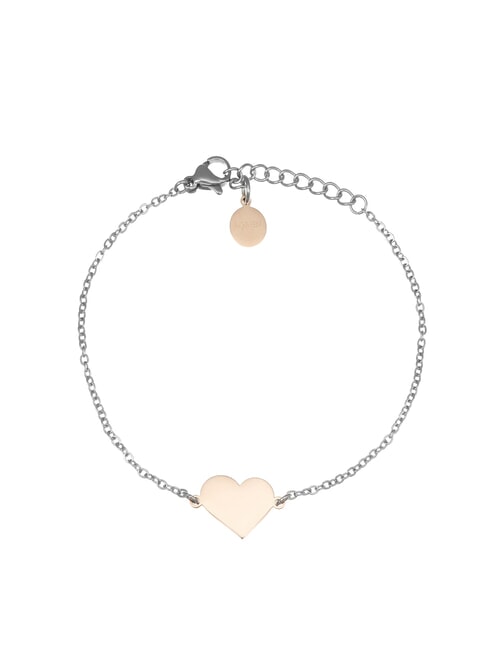AMEN ACCIAIO Bracciale in acciaio con cuore acciaio/rose - Bracciali Donna