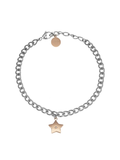 AMEN ACCIAIO Bracciale catena con stella acciaio/rose - Bracciali Donna