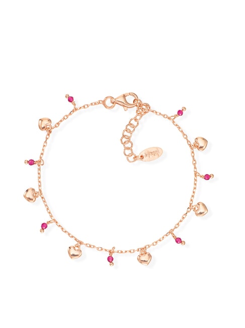 AMEN CANDY CHARM Bracciale in argento con cuoricini rose - Bracciali Donna