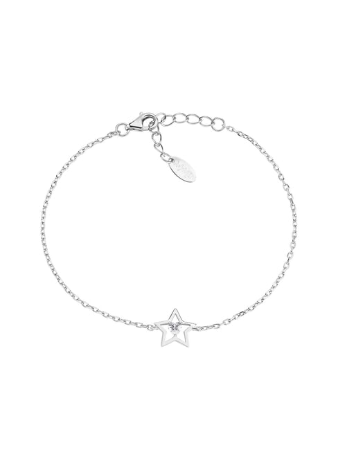 AMEN STELLE Bracciale in argento con stella cuore rodio - Bracciali Donna