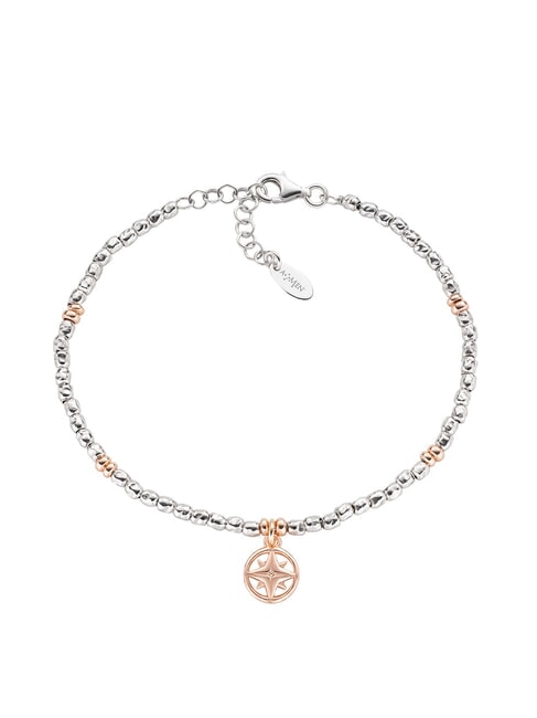 AMEN ELEMENTI Braccialetto con rosa dei venti rodio/rosè - Bracciali Uomo