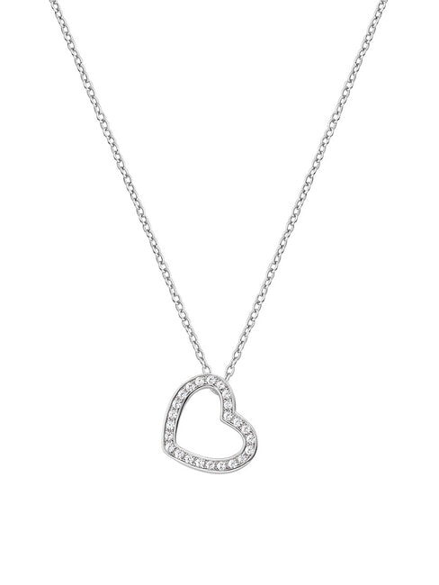 AMEN DIAMONDS Collana in argento cuore zirconi rodio - Collane