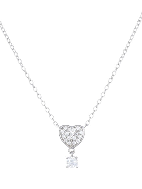 AMEN COCCOLE LUXURY Collana con cuore e pendente rodio - Collane