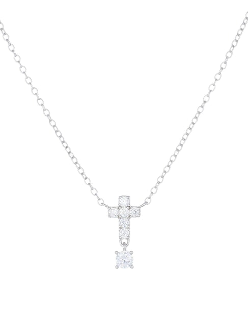 AMEN COCCOLE LUXURY Collana in argento con croce e zirconi rodio - Collane