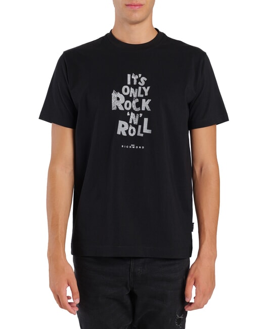 JOHN RICHMOND SPARTACO T-shirt in cotone con stampa black - T-shirt Uomo