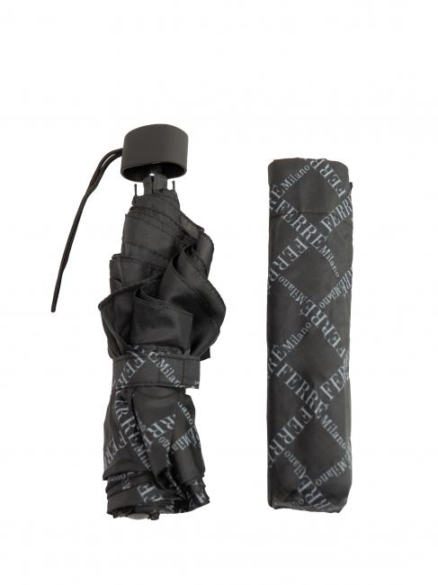 FERRÈ LOGO ALL OVER Mini Ombrello manuale nero01 - Ombrelli