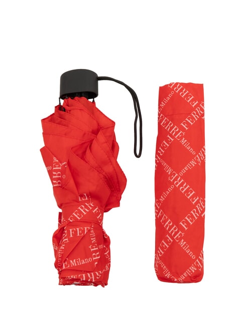 FERRÈ LOGO ALL OVER Mini Ombrello manuale rosso01 - Ombrelli