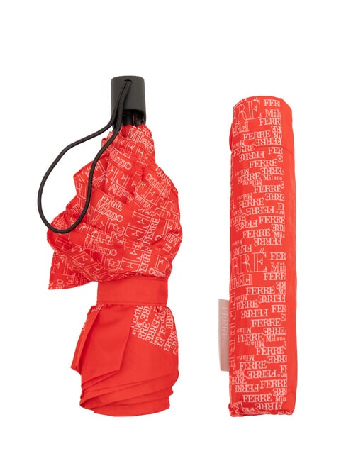 FERRÈ LOGO ALL OVER Mini Ombrello manuale rosso02 - Ombrelli