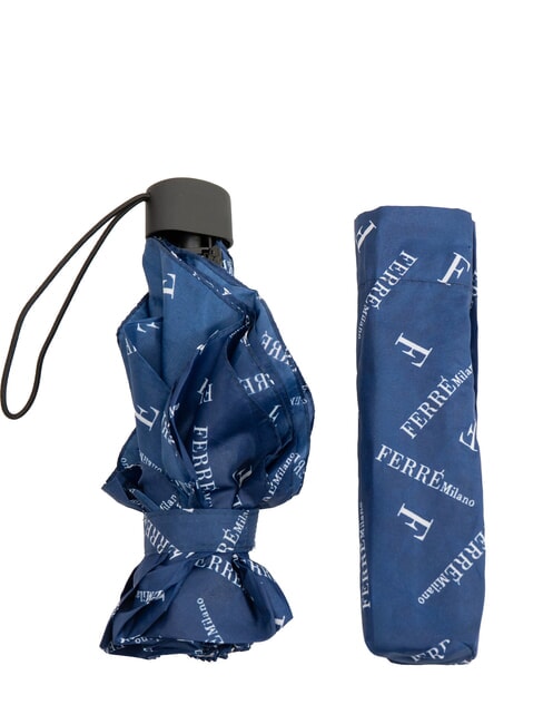 FERRÈ LOGO ALL OVER Mini Ombrello manuale navy03 - Ombrelli
