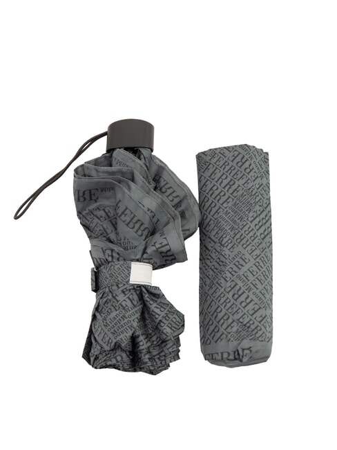 FERRÈ MINI Ombrello manuale antivento cravatta grigio 02 - Ombrelli